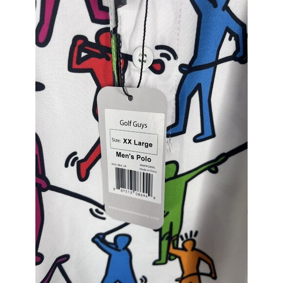 ROYAL & AWESOME Men's Multicolor Golf Guys Polo NWT XXL - Picture 2 of 5